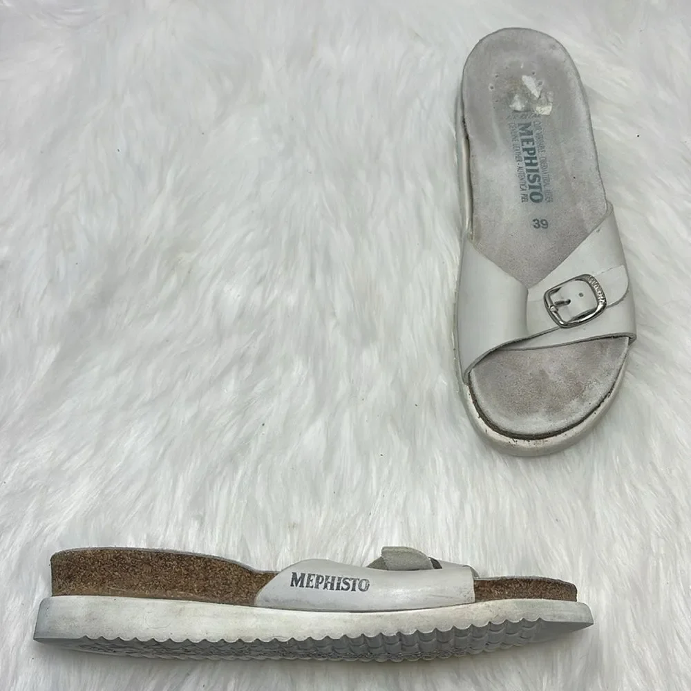 Mephisto White Slides‎ Sz 39/ US 9